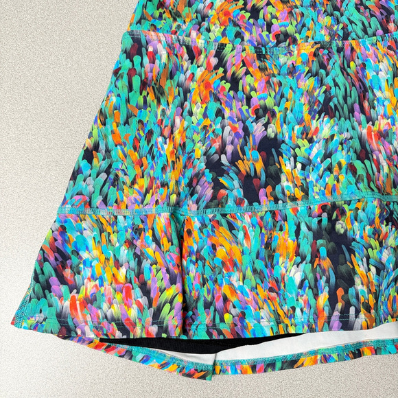 Dona Jo Skort Skirt Small Womens Blue Multi Abstract Tennis Pickleball Shorts - Picture 5 of 8
